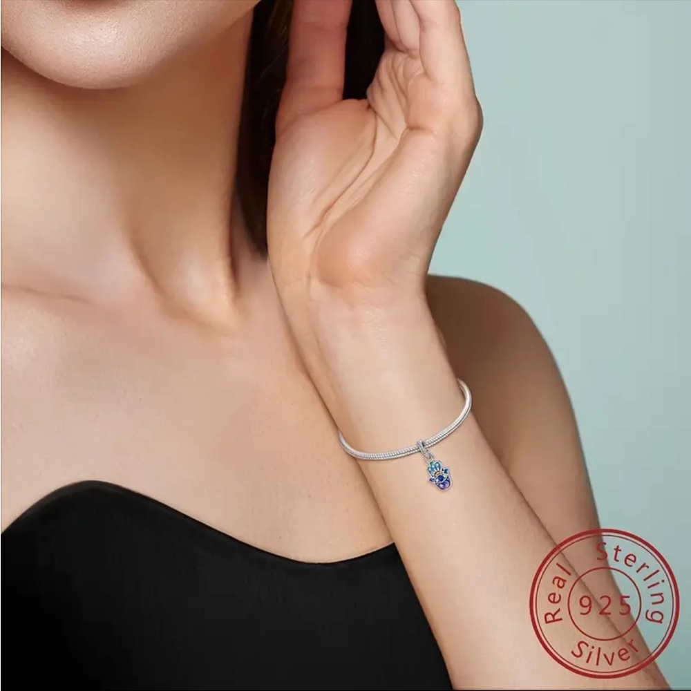 🪬925 Sterling Sun, Moon & Evil Eye Charm For Pandora Bracelets & Most Others-NEW - Picture 4 of 5